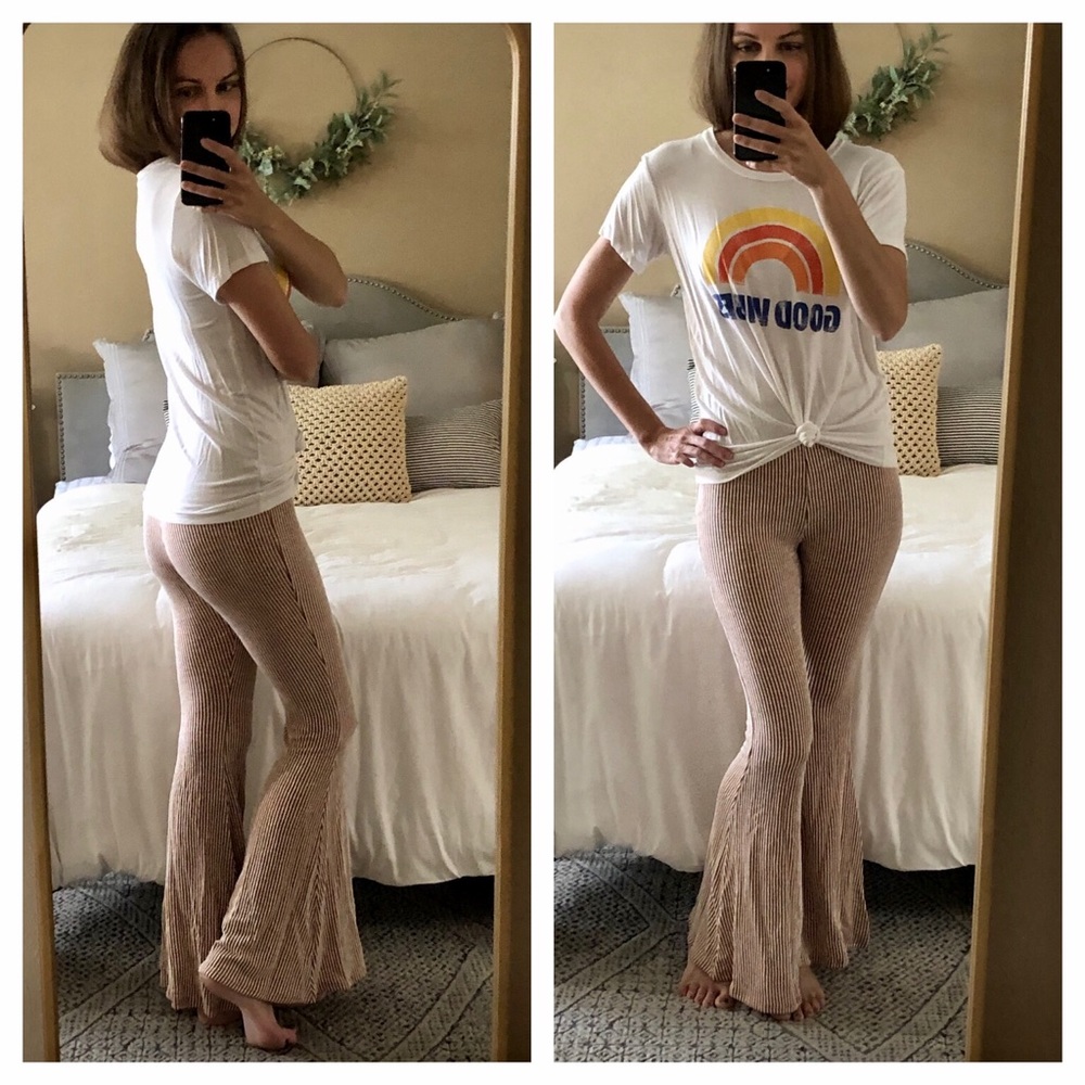 JAMESON TWO TONE RIBBED FLARES bell bottoms